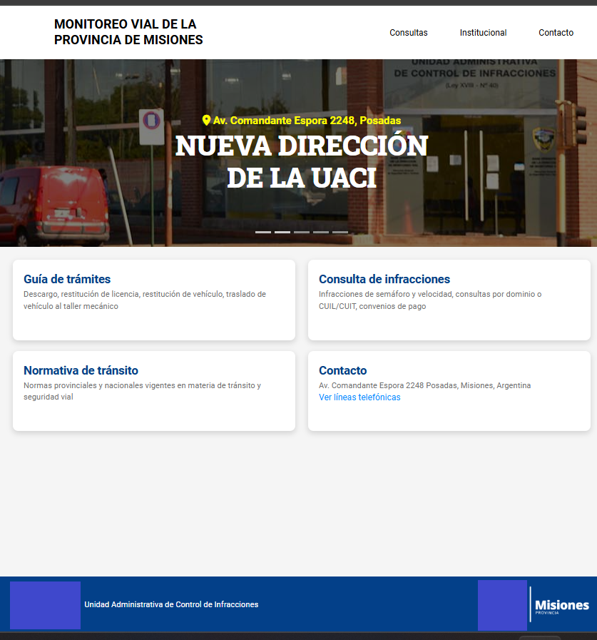 Inicio monitoreo vial misiones